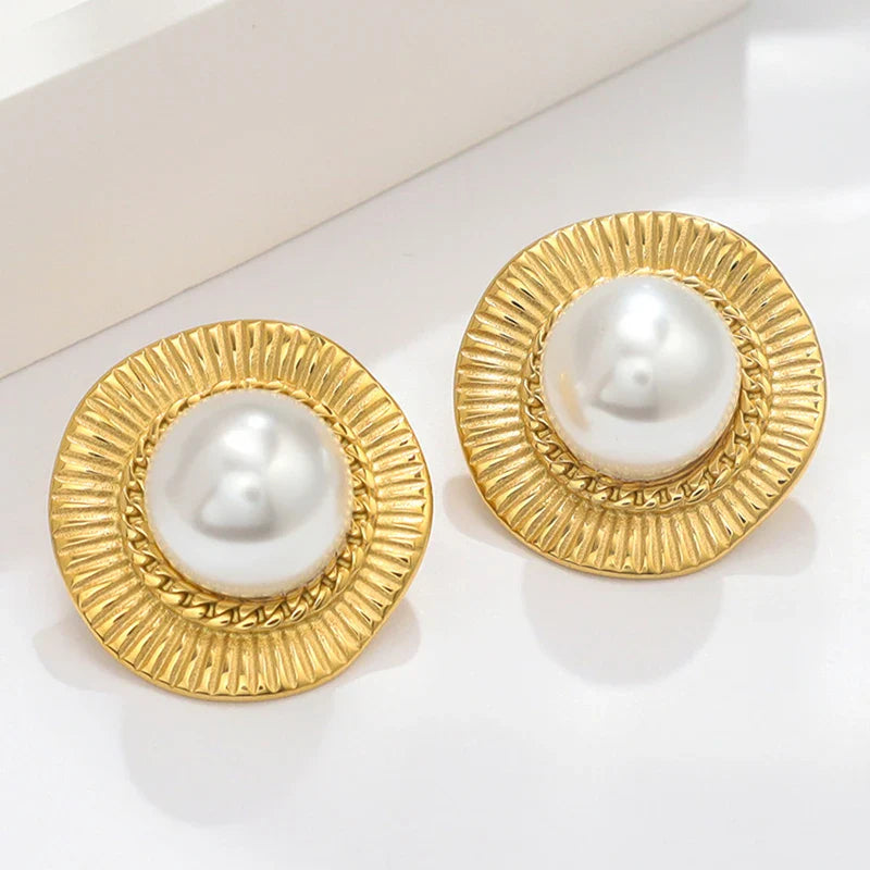 Brincos Barrocos de Pérolas Imitadas Banhados a Ouro