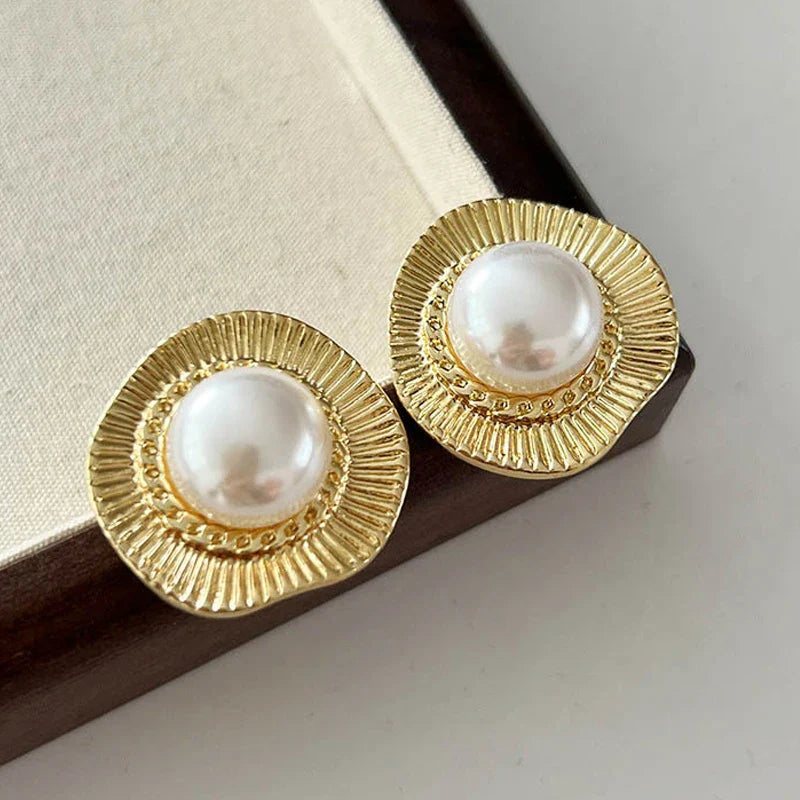 Brincos Barrocos de Pérolas Imitadas Banhados a Ouro