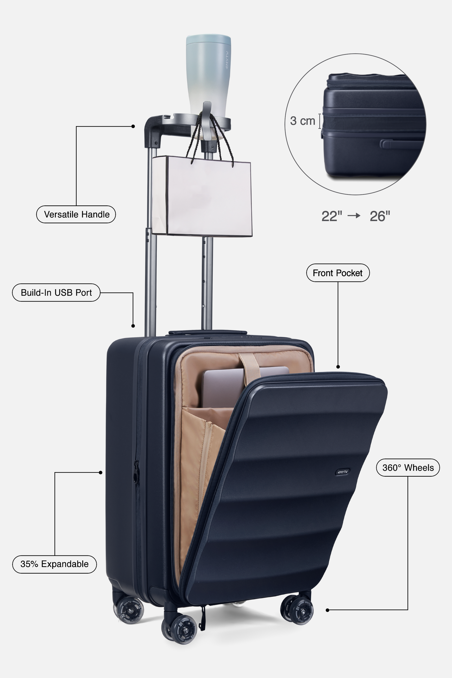 Bigger Tank Carry-On in Navy