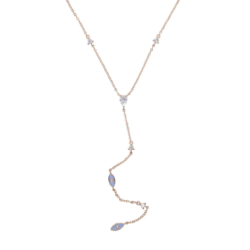 Colar Elegante de Olho Grego com Zircônia Cúbica