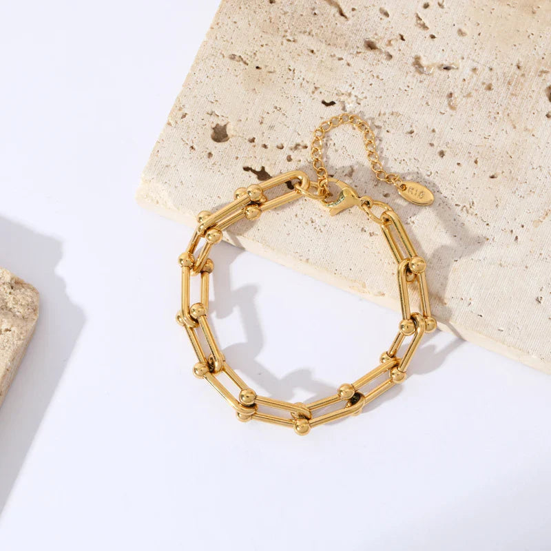 Colar e Pulseira de Aço Inoxidável com Zircão - EILIECK
