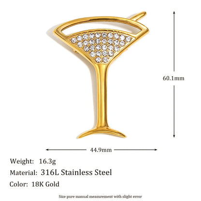 Broche Vinho Strass