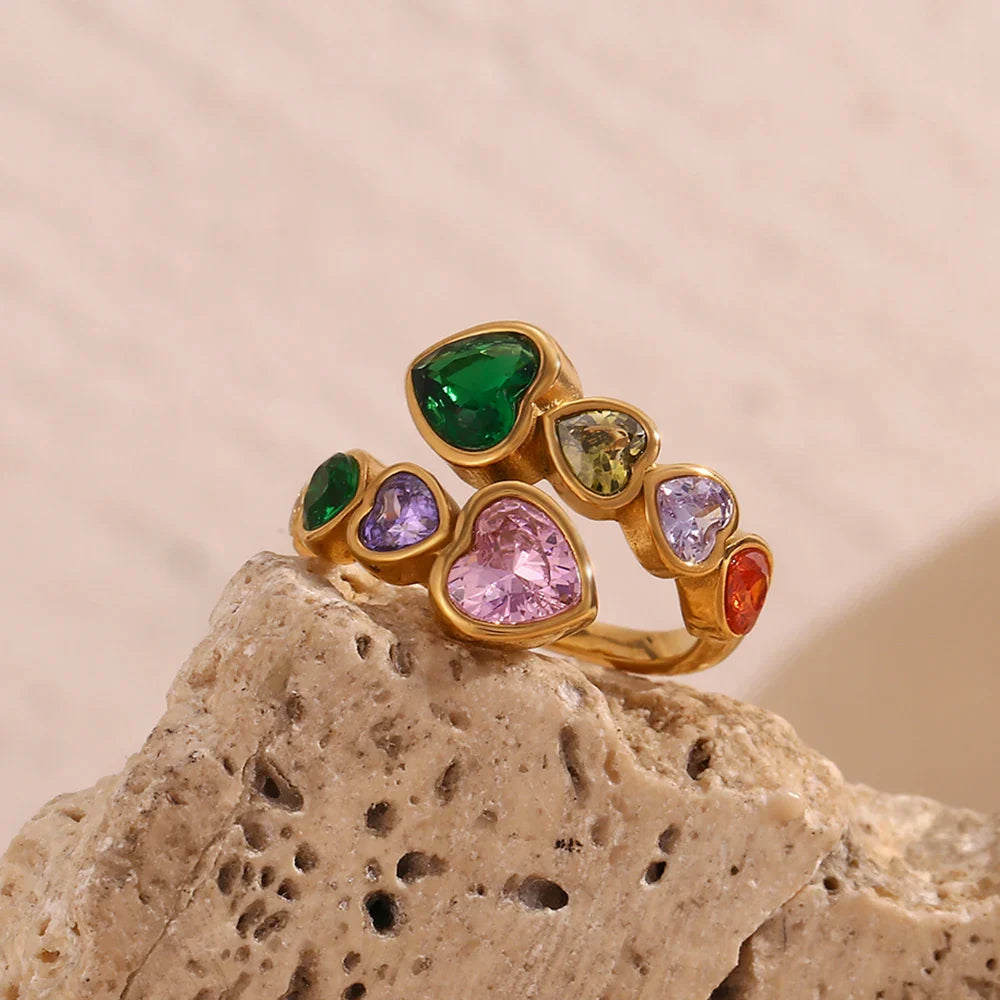 Herz-Ring mit Zirkonias