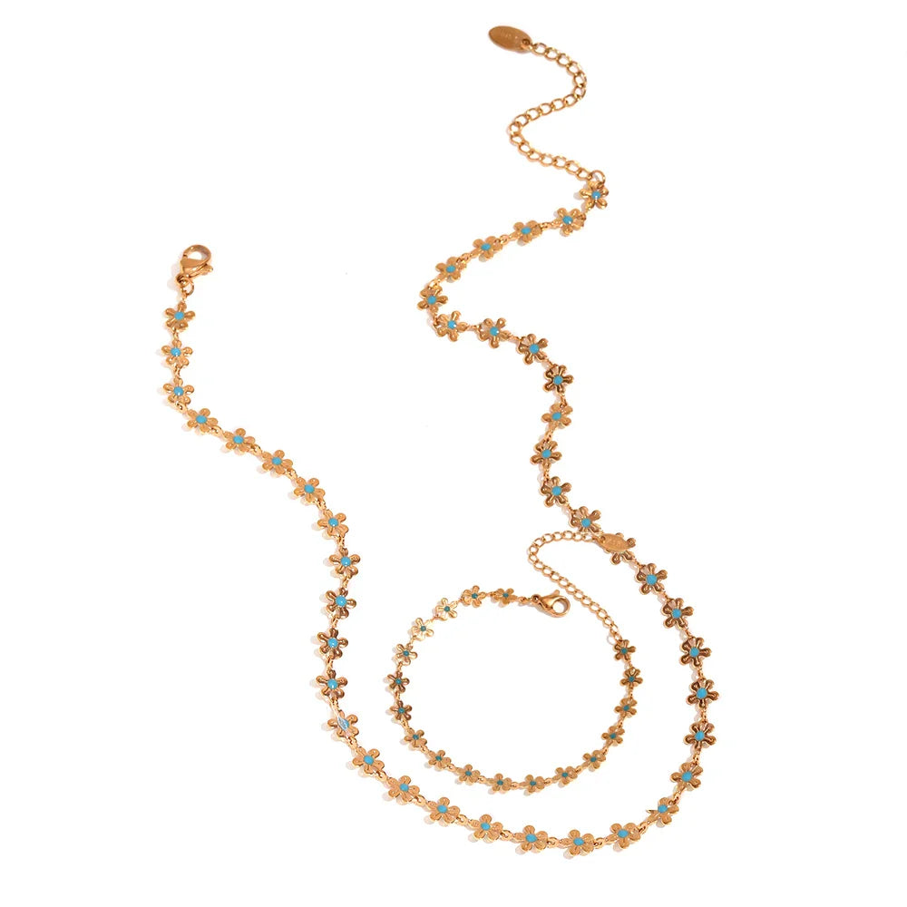 Schmuckset Blumenmuster