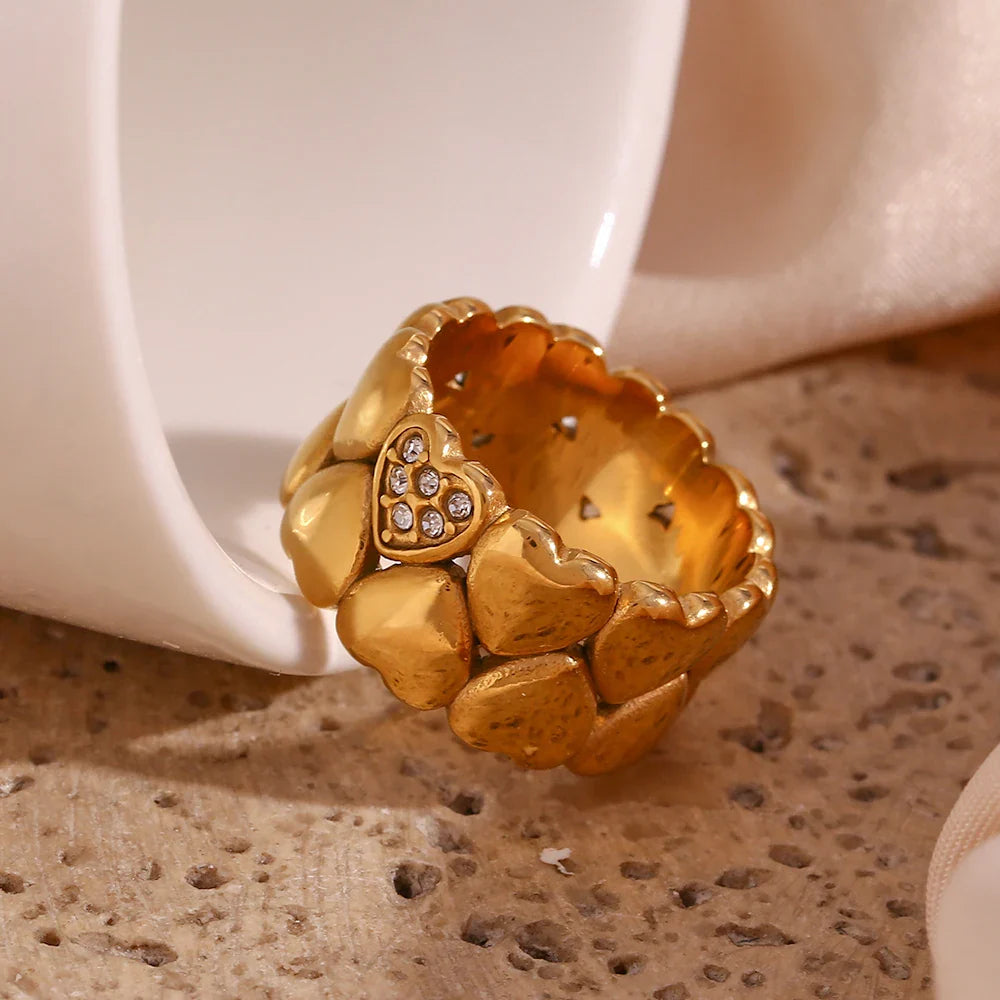 Herzring mit Zirkonia