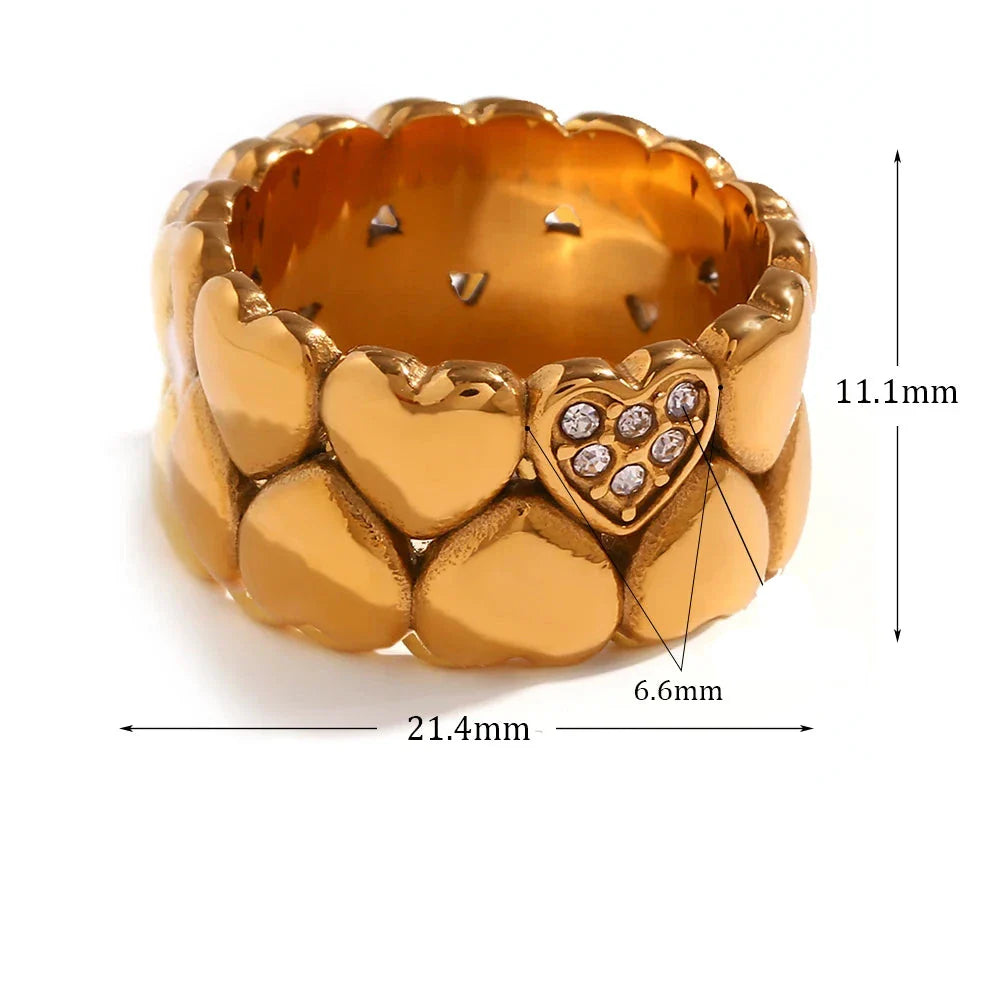 Herzring mit Zirkonia