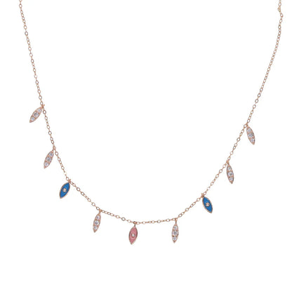 Colar Elegante de Olho Grego com Zircônia Cúbica