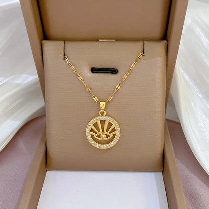 Colar Hamsa com Zircônia Cúbica e Olho Grego