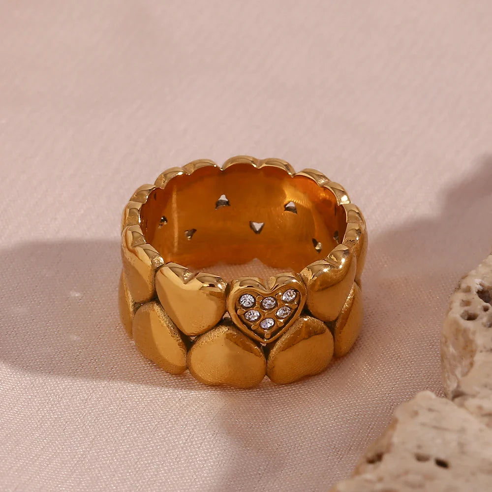 Herzring mit Zirkonia