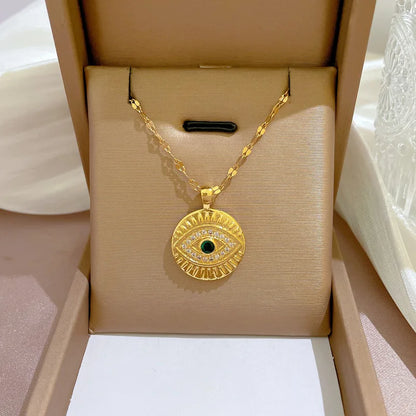 Colar Hamsa com Zircônia Cúbica e Olho Grego