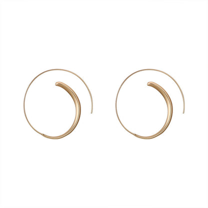 Brincos de Argola em Fio de Metal Dourado - Design Exclusivo