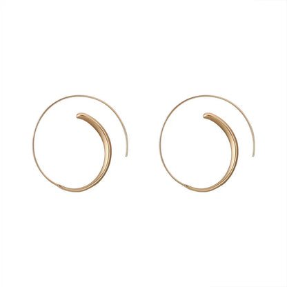 Brincos de Argola em Fio de Metal Dourado - Design Exclusivo
