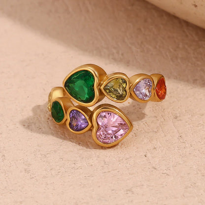 Herz-Ring mit Zirkonias