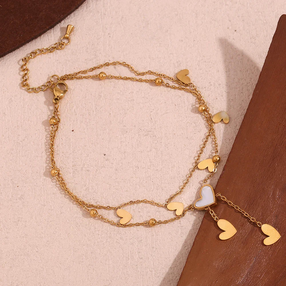 Herz-Fußkette vergoldet