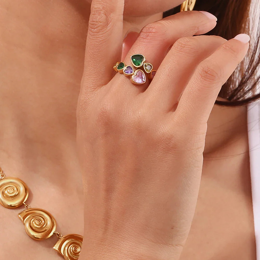 Herz-Ring mit Zirkonias