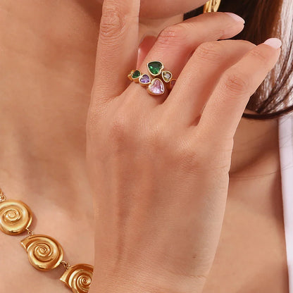 Herz-Ring mit Zirkonias