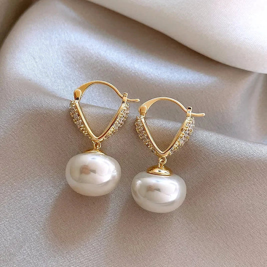 Brincos de Pérolas com Zircão - Elegância Francesa