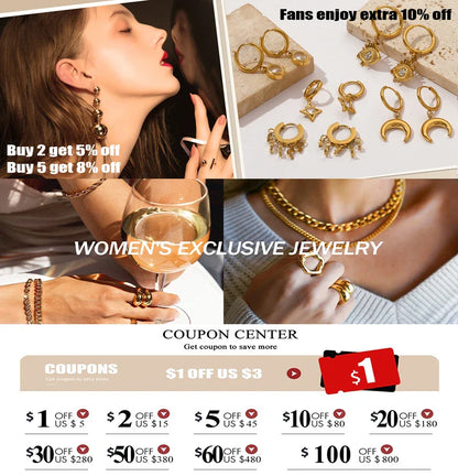 Colar e Pulseira de Aço Inoxidável com Zircão - EILIECK