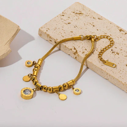 Colar e Pulseira de Aço Inoxidável com Zircão - EILIECK