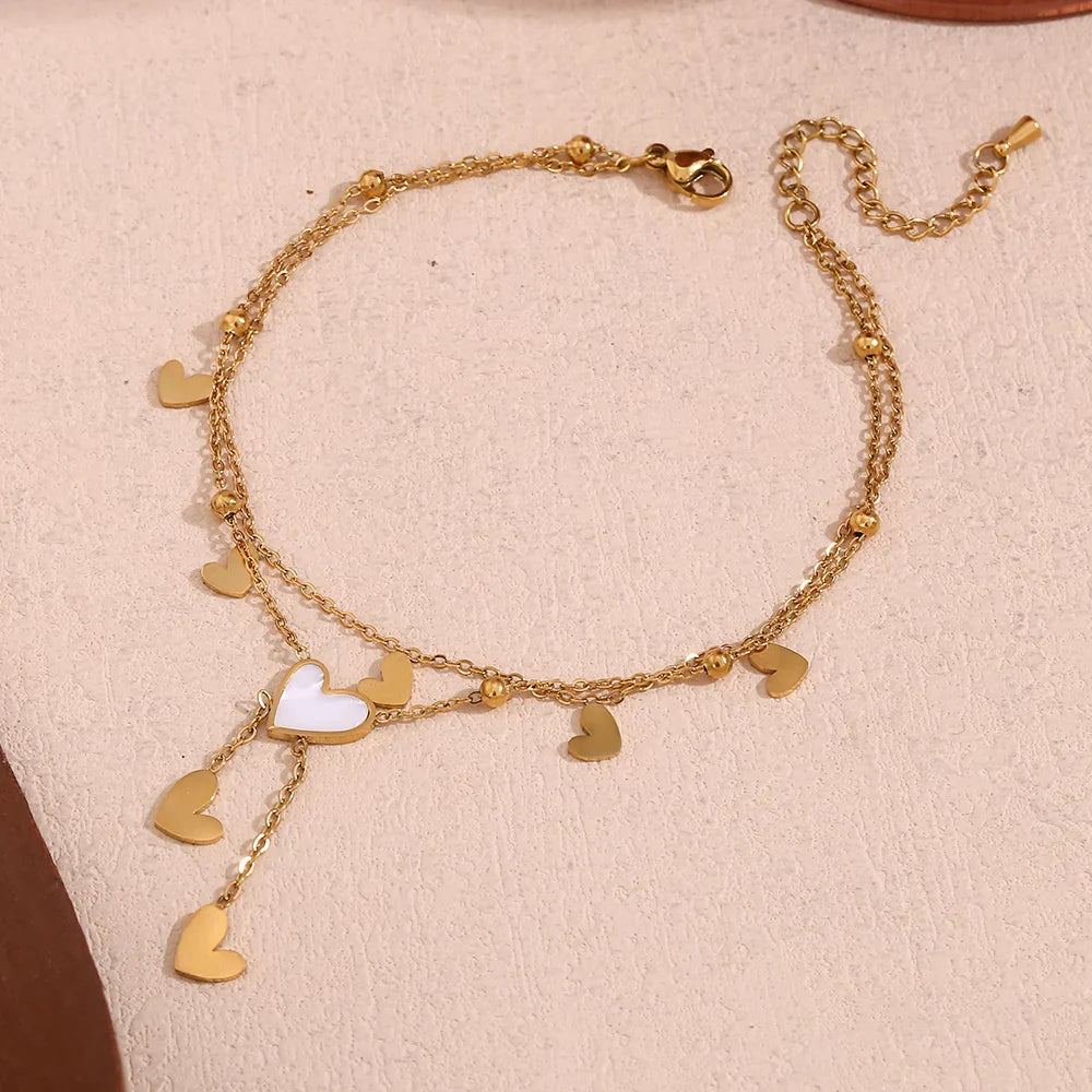 Herz-Fußkette vergoldet
