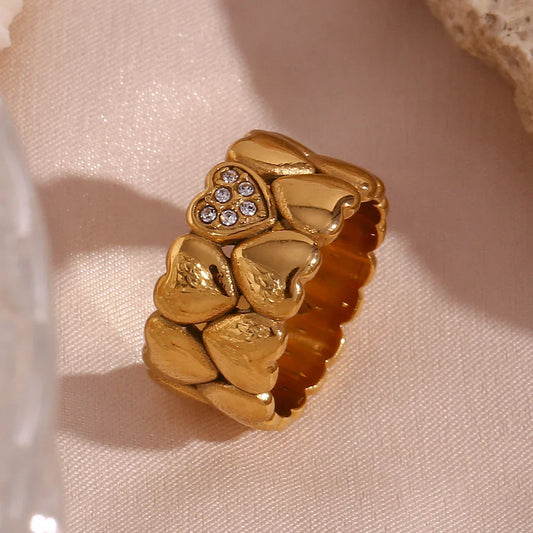 Herzring mit Zirkonia