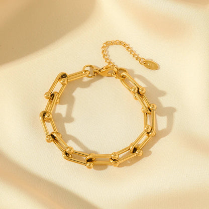 Colar e Pulseira de Aço Inoxidável com Zircão - EILIECK