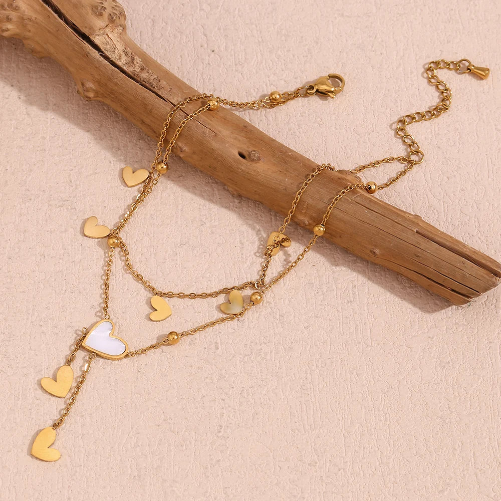 Herz-Fußkette vergoldet