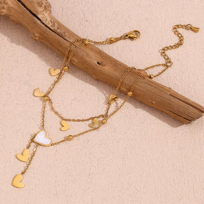 Herz-Fußkette vergoldet