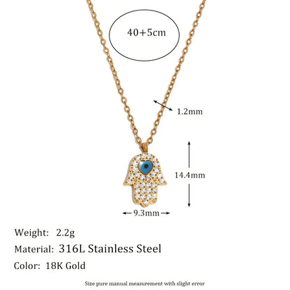 Colar de Pingente Olho Grego em Aço Inoxidável 18K