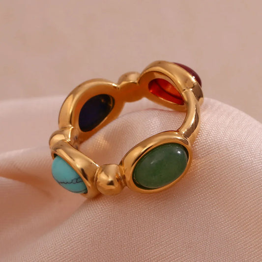 Ring mit Natursteinen