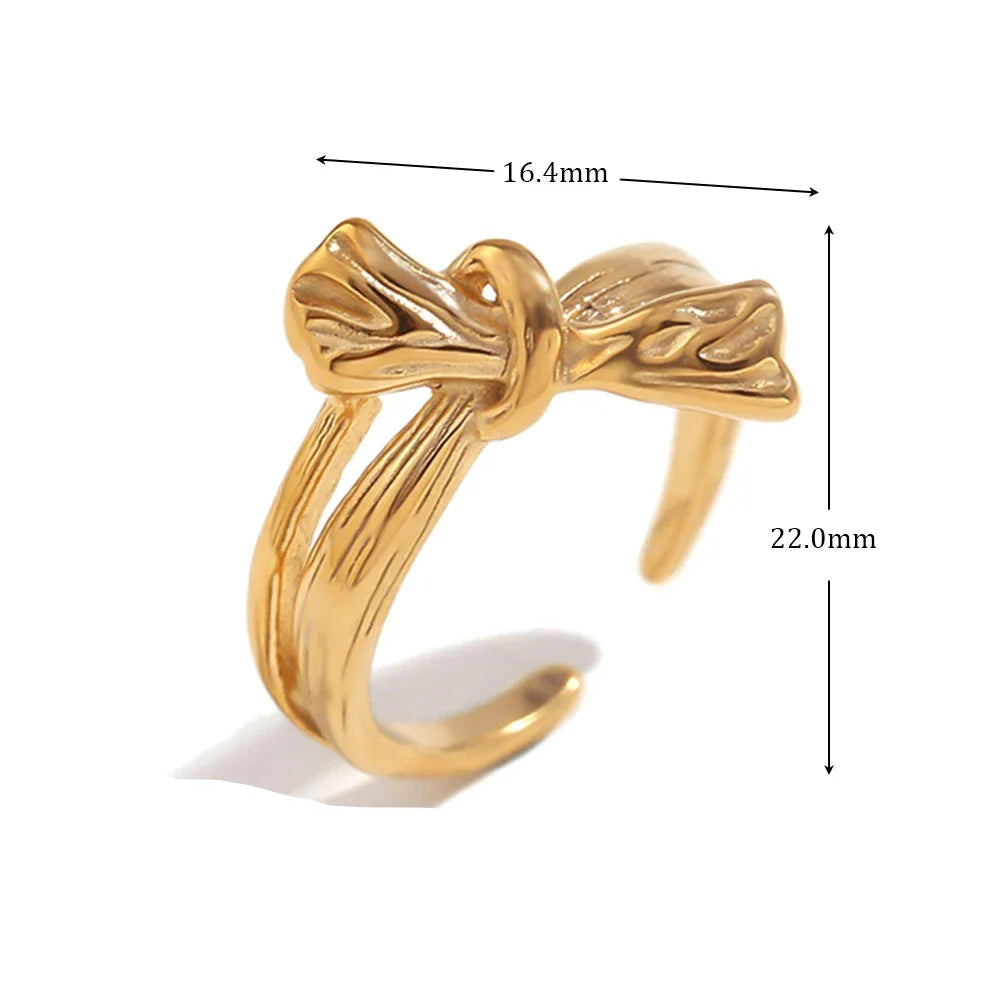 Ring Schleife, vergoldet