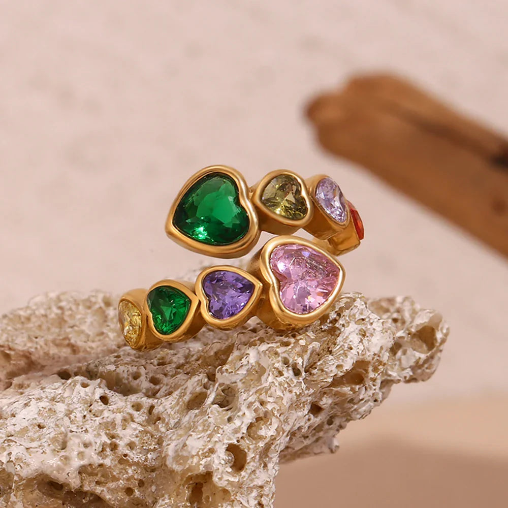 Herz-Ring mit Zirkonias