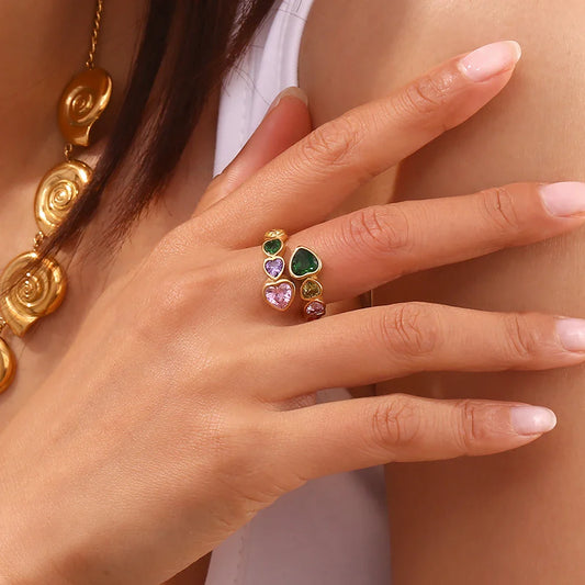 Herz-Ring mit Zirkonias