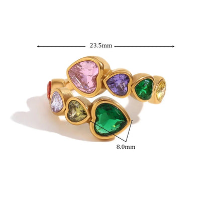 Herz-Ring mit Zirkonias